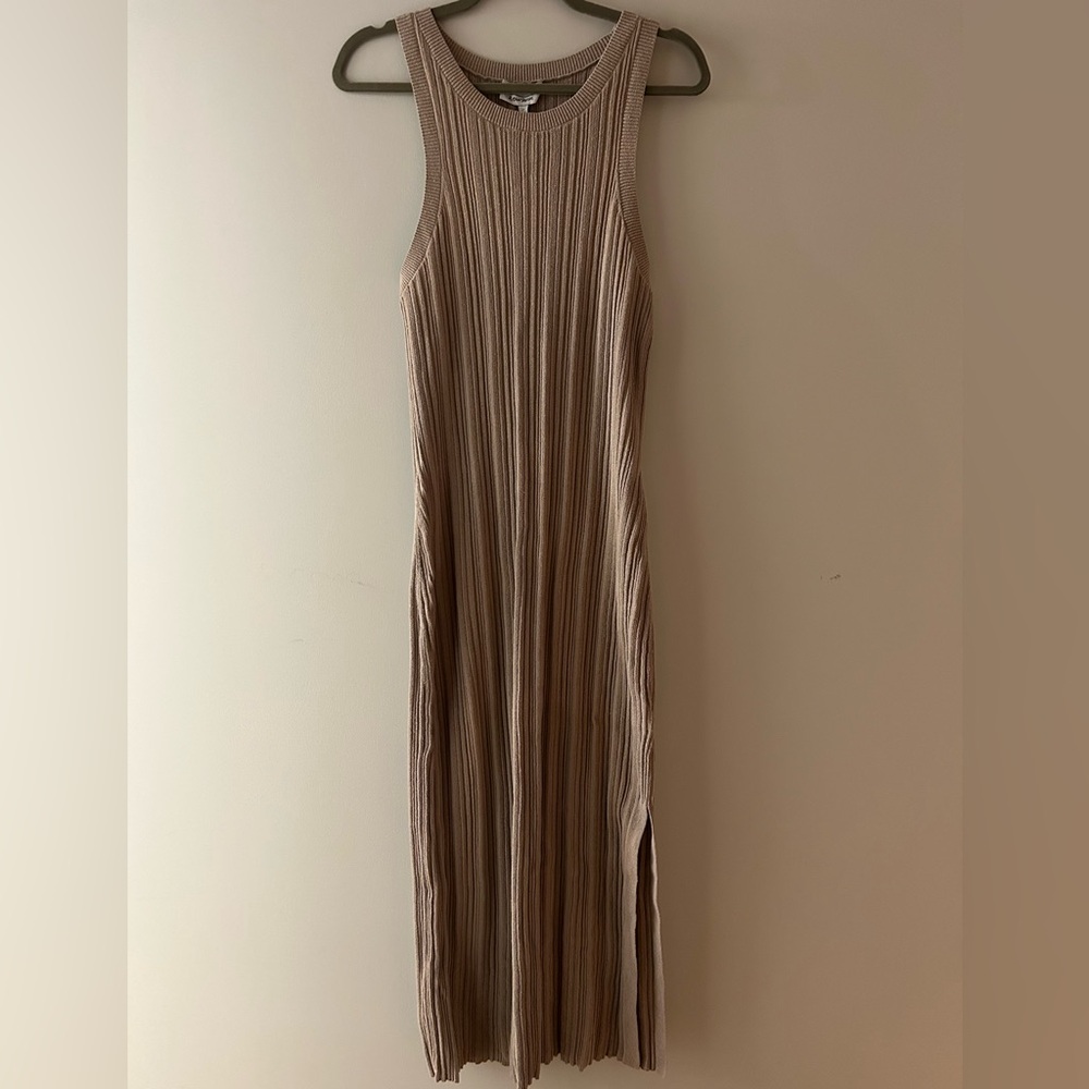 & Other Stories Beige Ribbed Midi Dress - Picture 4 of 9